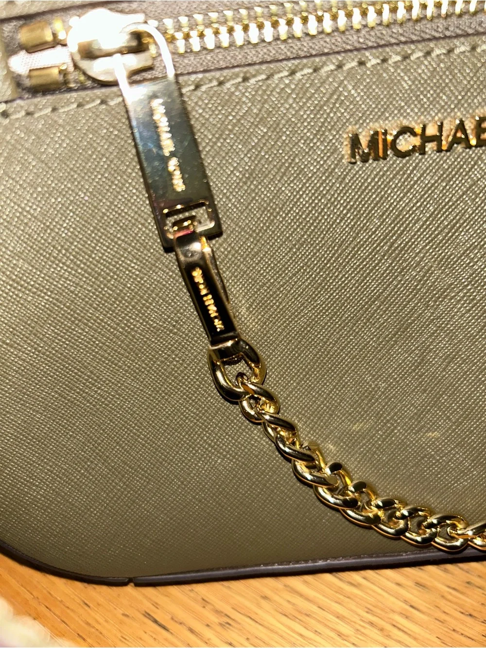 Michael Kors Olive Crossbody with Gold Chain Accent